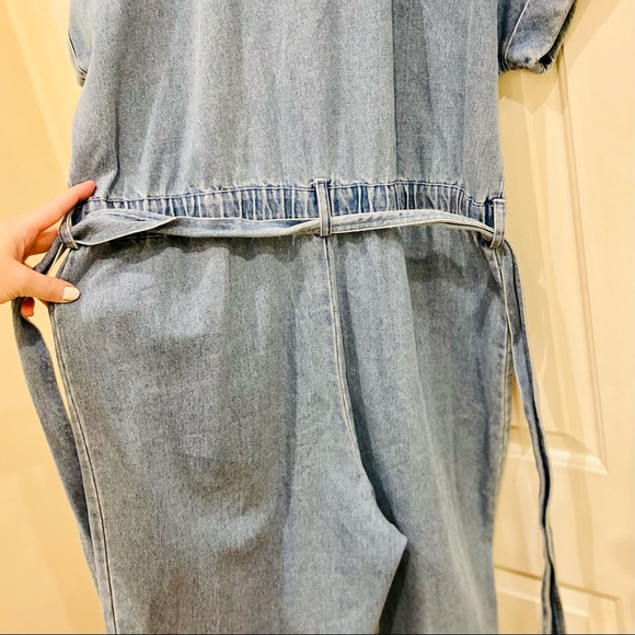 Express x Ladygang Denim Zippered Jumpsuit - Picture 7 of 11